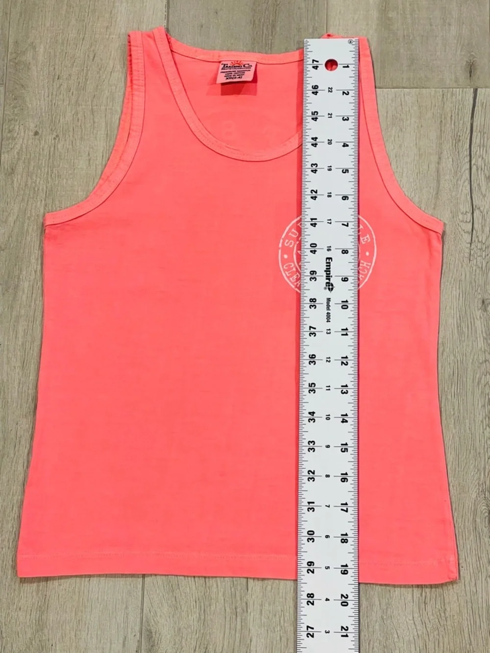 Trading Co Surf Style Clearwater Beach Neon Coral Tank Top Shark Graphic XS